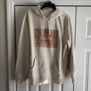 Levi's Beige Hoodie with Red Graphic